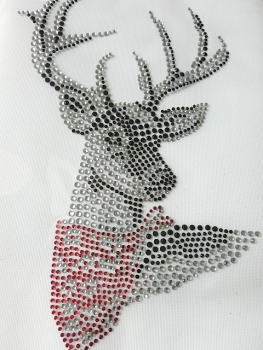 zauberhafter Hirsch Tuch Dirndl Oktoberfest Wiesn Strass Bügelbild Hotfix Hotglue