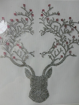 zauberhafter Hirsch Blüten Dirndl Oktoberfest Strass Bügelbild Hotfix Hotglue