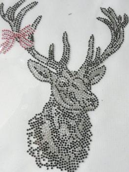 Preview: zauberhafter Hirsch Schleife Dirndl Oktoberfest Wiesn Strass Bügelbild Hotfix Hotglue