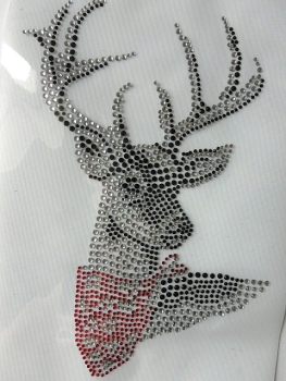 zauberhafter Hirsch Tuch Dirndl Oktoberfest Wiesn Strass Bügelbild Hotfix Hotglue