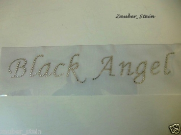 Schriftzug Black Angel Strass Bügelbild  Hotfix TOP