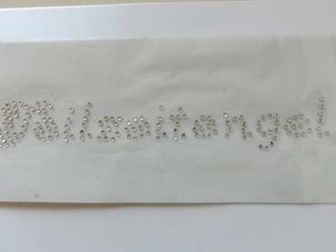 Preview: Schriftzug Teilzeitengel Schriftzug Hotfix Bügelbild Strass Shirt Mantel Jacke Tasche