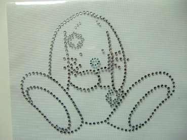 süßer Hase Strass Bügelbild Hotfix Shirt ; süüüß