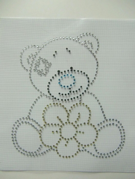süßer Teddy Strass Bügelbild Hotfix Shirt &#9829; süüüß