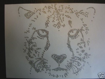 Preview: Panther XXL 24 x 23,00 cm Bügelmotiv Strass Hotfix Hotglue Bügelbild