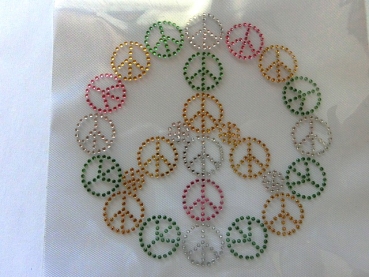 26 mal Peace Strass Bügelbild Hotfix Hose Sterne Tasche Shirt Jacke Rucksack Top