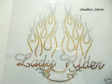 Lady Rider Motorrad Wappen Bügelbild Strass Hotfix Hotglue TOP