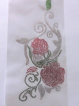 Traum Rose Bügelmotiv Bügelbild Strass Hotfix Hotglue Shirt Jacke Tasche Top