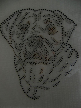 Preview: Rottweiler Hund Hotfix Bügelbild Strass für T-Shirt Hundezucht Hundeleine HundesofaHotglue Bügelbild Bügelmotiv