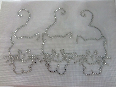3 Katzen Hotglue Hotfix Strass Bügelbild Bügelmotiv so süß