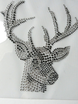 zauberhafter Hirsch Tasche Dirndl Oktoberfest Wiesn Strass Bügelbild Hotfix Hotglue