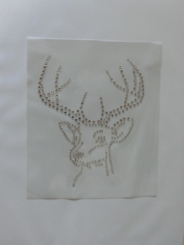 Hirsch Hotfix Bügelbild Strass Trachten Alpenstyle Jagd Oktoberfest Wiesn Jacke