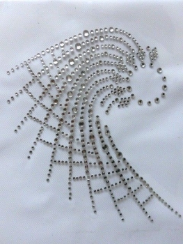 Ornament Strass Hotfix Bügelbild Shirt Bluse Tischdecke Gardine Tasche