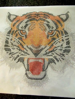 Preview: Traumhafter Riesen Tiger Kopf Hotfix Bügelbild Shirt Studs Jacke Hemd Bluse Top