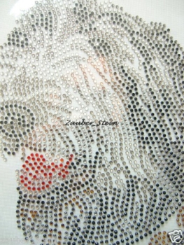 Preview: Irischer Wolfshund Hund Strass Hotfix Hotglue Bügelbild Bügelmotiv