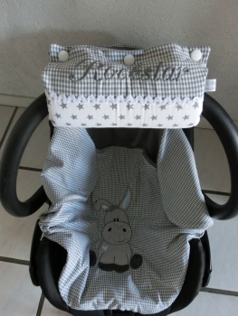 ♥ Armpolster für Babyschale ★ Lüttentüddel © ♥ Wunschname Schmetterlinge Sterne