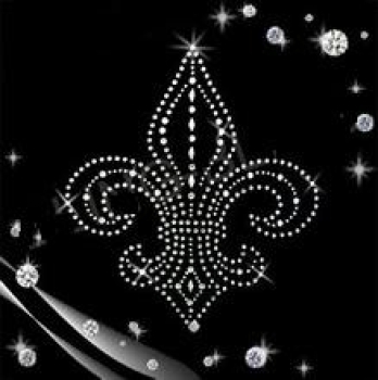 Preview: Fleur De Lis  Hotfix Hotglue Bügelbild Strass ein Traum Bügelmotiv