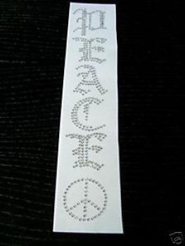 Tattoo XXL PEACE in Klar Hotfix Hotglue Bügelbild Strass sehr Edel
