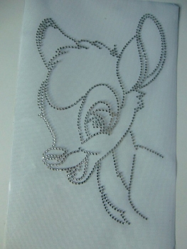 zuckersüßes Reh Strass Bügelbild Hotfix Hotglue