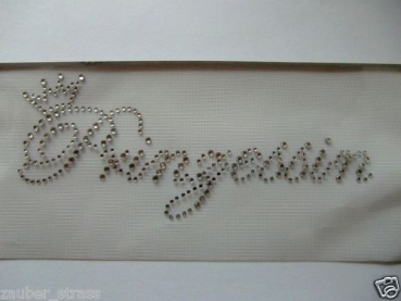 Schriftzug Prinzessin Strass Bügelbild Hotfix Hotglue