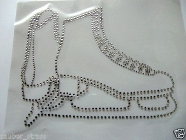 Preview: Skating Schlittschuhe Kür Hotfix Hotglue Bügelbild Bügelmotiv Strass