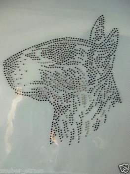 Preview: Pit Bull Hund Strass Hotfix Hotglue Bügelbild Bügelmotiv