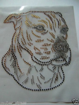 Pit Bull Staffordshire Terrier Hund Strass Hotfix Hotglue Bügelbild Bügelmotiv