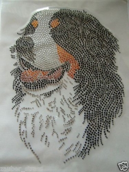 Berner Sennenhund  Bernersennen Hund Strass Hotfix Hotglue Bügelbild Bügelmotiv