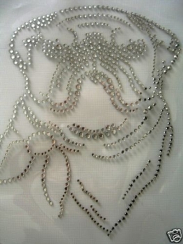 Super süßer Mops Strass Bügelbild Hotfix Hotglue