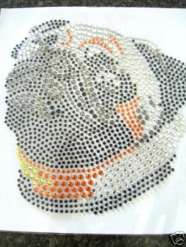 Super süßer Mops Strass Bügelbild Hotfix Hotglue