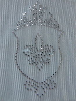 Preview: Fleur De Lis Wappen Hotfix Hotglue Bügelbild Bügelmotiv Strass z.B. Bandagen Reitbekleidung Schabracke etc