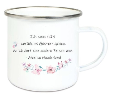 ♥ Tasse Emailletasse Wunderland Dankeschön, Geburtstag, Vatertag, Muttertag, Abschied, Jubiläum, Geschenk, Becher von Lüttentüddel