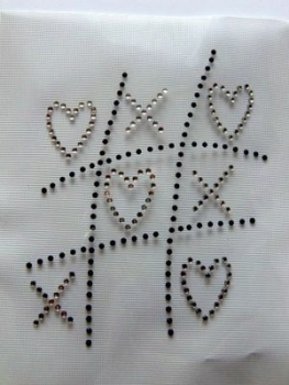 Tic Tac Toe Bügelbild Strass Bügelbild Motiv Hotfix