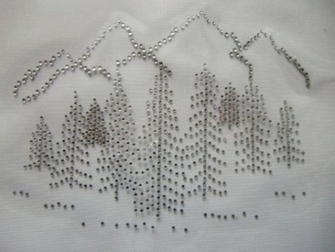 Winterzauber Winterlandschaft Tanne Baum &#9829; Winter &#9829; Schnee &#9829;  Strass Hotfix Bügelbild