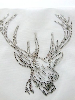 Wiesn Hirsch mit Strass Bügelbild Hotfix Hotglue Dirndl Oktoberfest