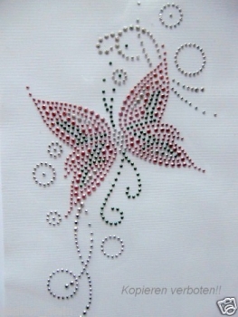 Traumhafter Schmetterling kein Strass Bügelbild Hotfix