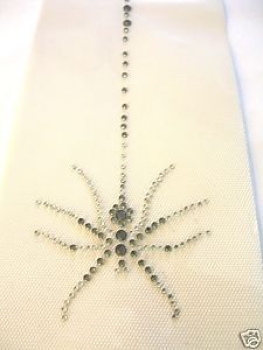 Spinne Hotglue Hotfix Bügelbild Strass black Diamond Edel