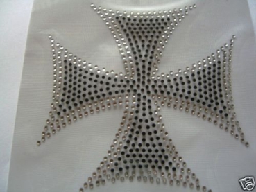 Eiserne Kreuz Strass Hotglue Bügelbild Applikation