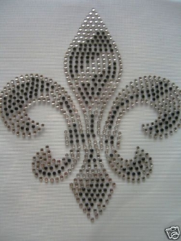 Lilie Fleur De Lis  Hotfix Hotglue Bügelbild Strass ein Traum Bügelmotiv