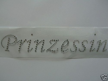 Schriftzug Prinzessin Strass Bügelbild Hotfix Hotglue