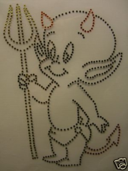 frecher Teufel Teufelchen Strass Hotfix Bügelbild süüß