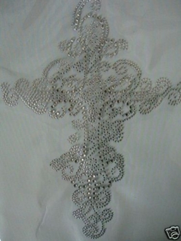 Traumhaftes Kreuz Strass HOTFIX HOTGLUE Bügelbild Applikation