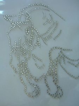 Traumhaftes Pferd Pferdekopf Dressur Bügelbild Strass Hotfix Hotglue Strass