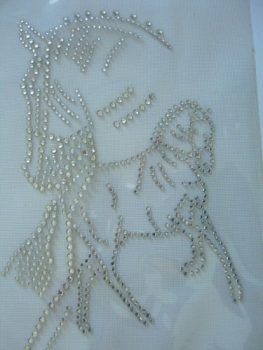 Traumhaftes Pferd Pferde Tunier  Bügelbild Strass Hotfix Hotglue Strass