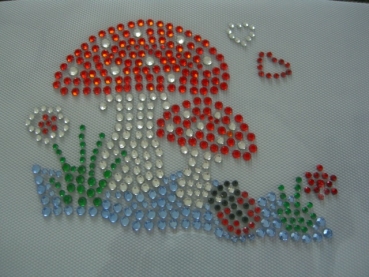 Pilz Strass HOTFIX HOTGLUE Bügelbild Applikation