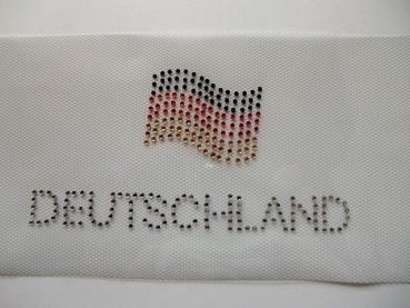 Deutschland Flagge WM Abzeichen Strass Hotglue Hotfix Bügelbild