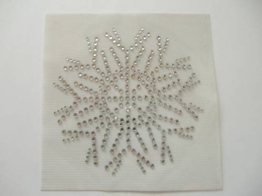 Stern Eiskristall Schneeflocke Strass Hotfix Bügelbild