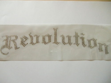 Revolution Schriftzug Strass Hotfix Bügelbild sehr EDEL