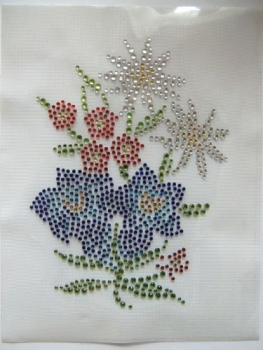 Edelweiss Enzian Hotfix Hotglue Bügelbild Strass Trachten Alpenstyle - Zauberstrass