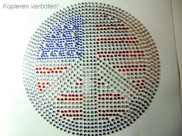 Peace Wappen Amerika Flagge Bügelbild Strass Hotfix TOP